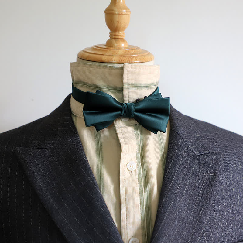 Men's Gentleman Solid Color Double Layers Bow Tie