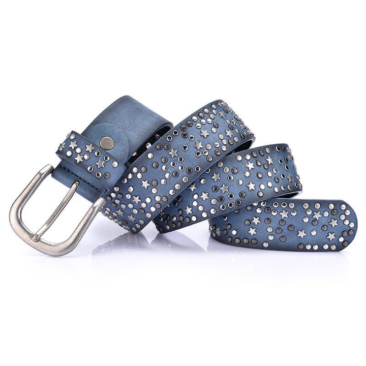 Women's Starry Night Rivet Studded Leather Belt