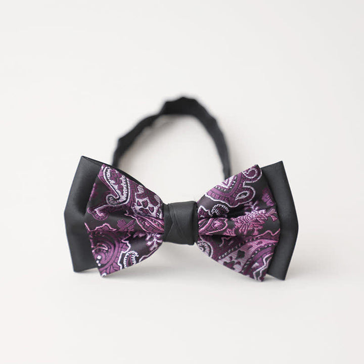 Men's Personality Paisley Double Layered Bow Tie