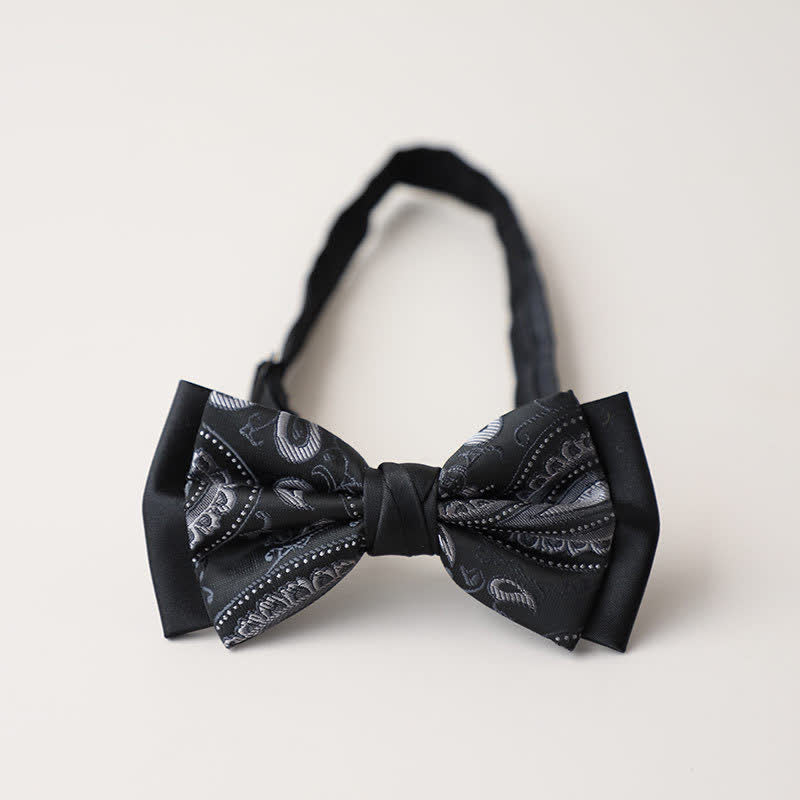 Men's Personality Paisley Double Layered Bow Tie