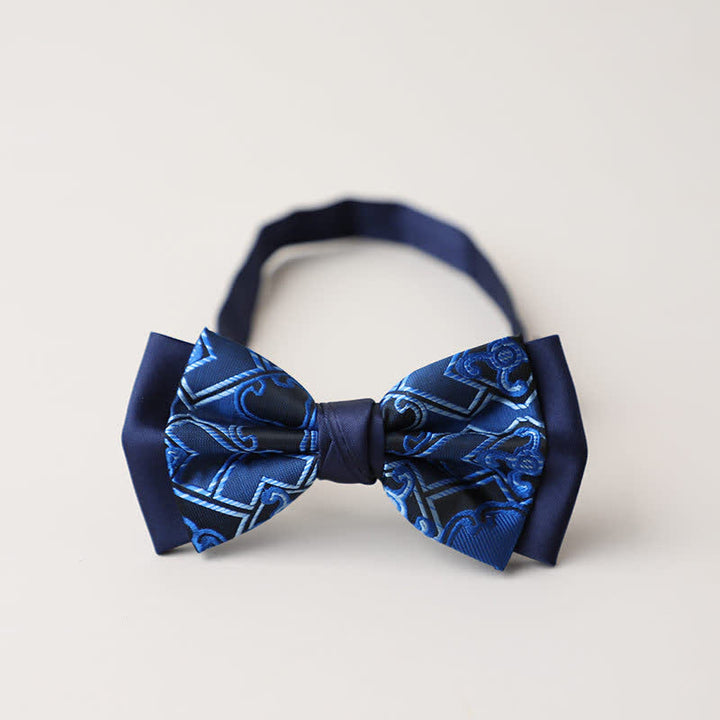 Men's Personality Paisley Double Layered Bow Tie