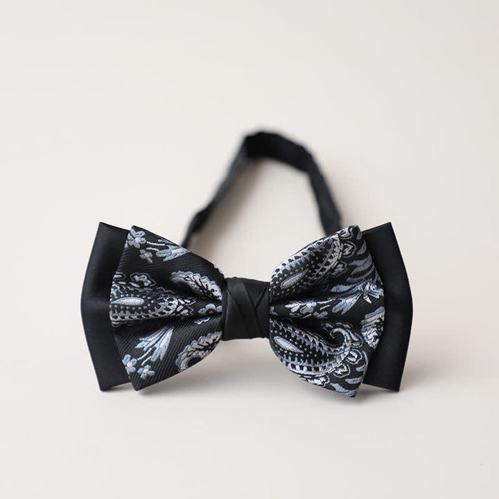 Men's Personality Paisley Double Layered Bow Tie