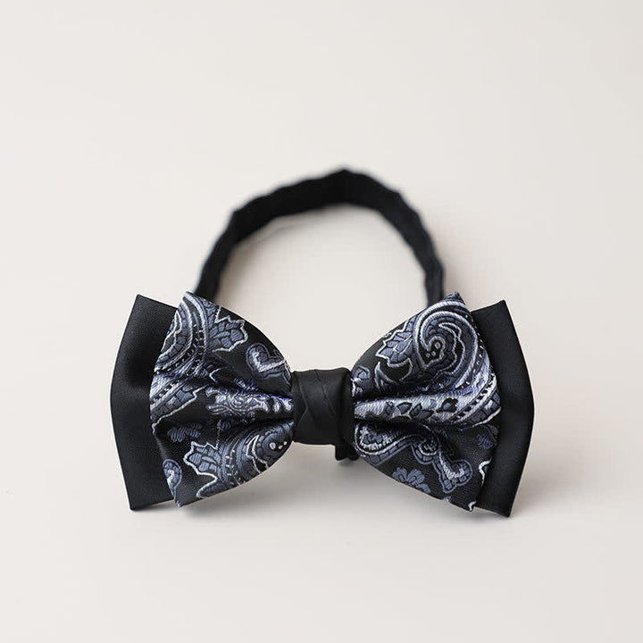 Men's Personality Paisley Double Layered Bow Tie