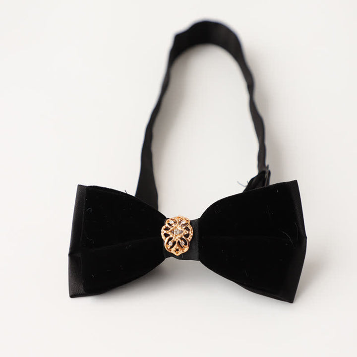 Men's Luxury Velvet Rhinestone Inlaid Wedding Bow Tie