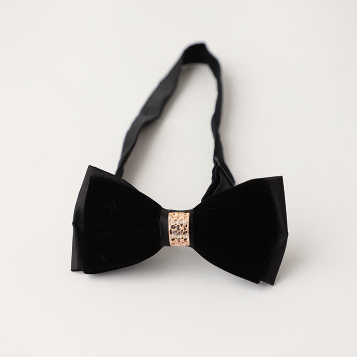 Men's Luxury Velvet Rhinestone Inlaid Wedding Bow Tie