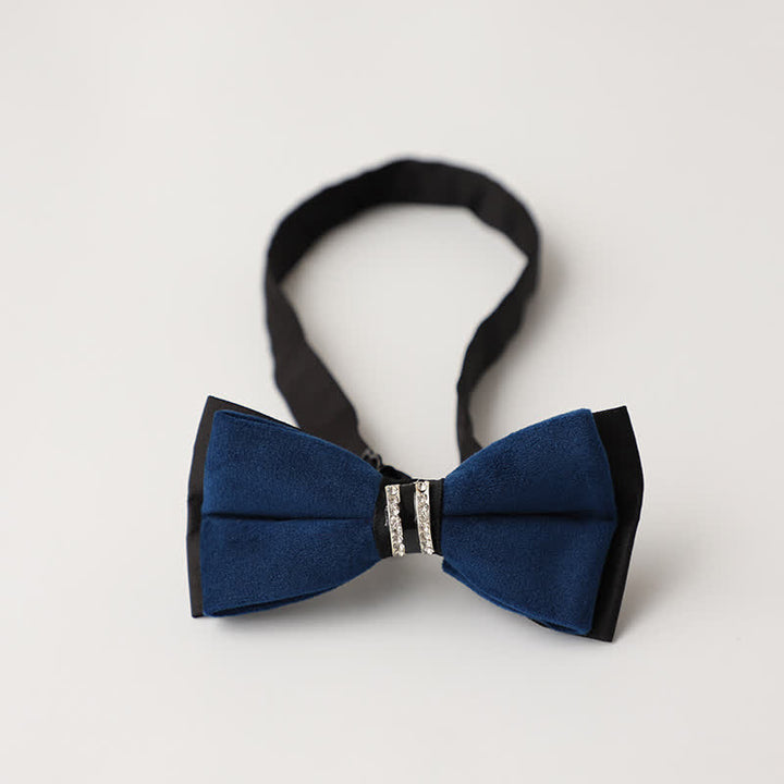 Men's Luxury Velvet Rhinestone Inlaid Wedding Bow Tie