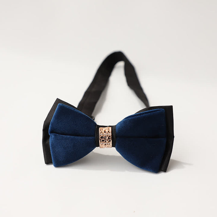 Men's Luxury Velvet Rhinestone Inlaid Wedding Bow Tie