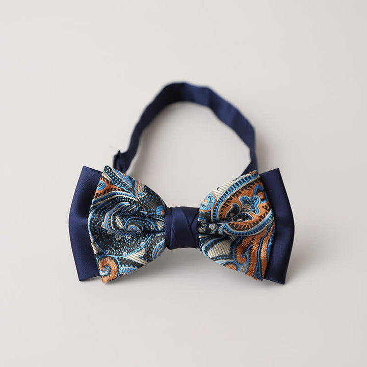 Men's Vintage Paisley Double Layered Bow Tie