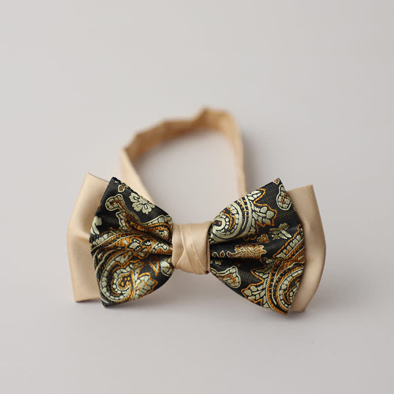 Men's Vintage Paisley Double Layered Bow Tie