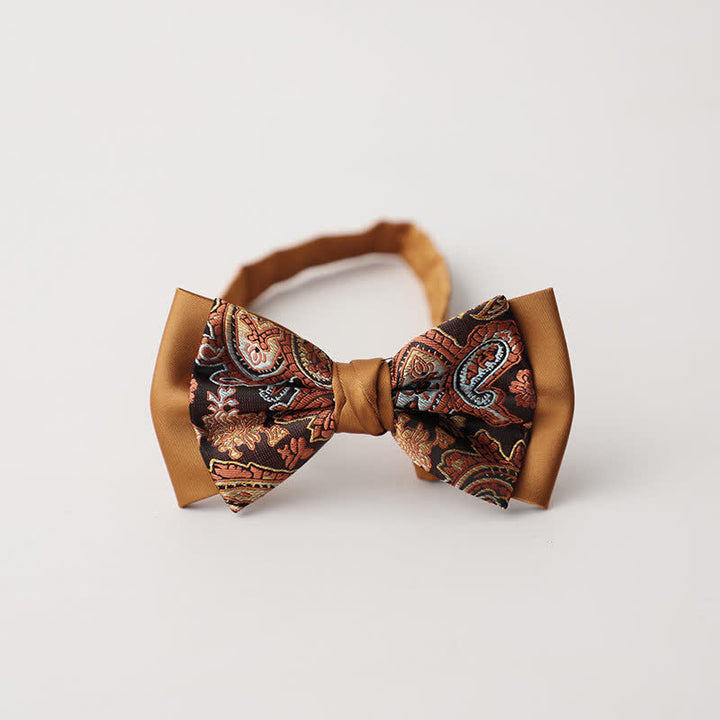 Men's Vintage Paisley Double Layered Bow Tie