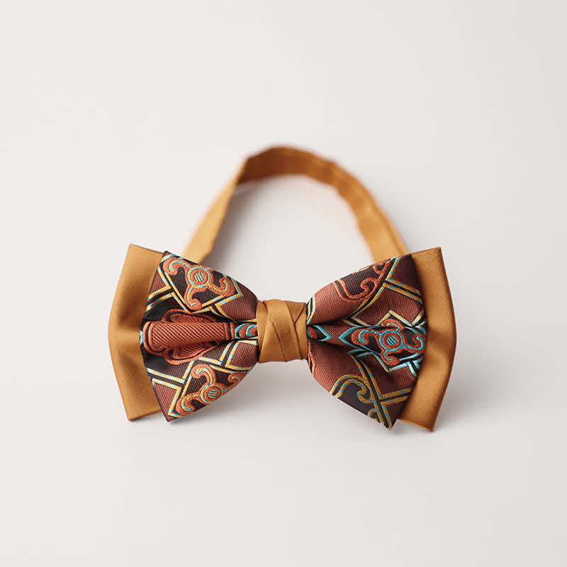 Men's Vintage Paisley Double Layered Bow Tie