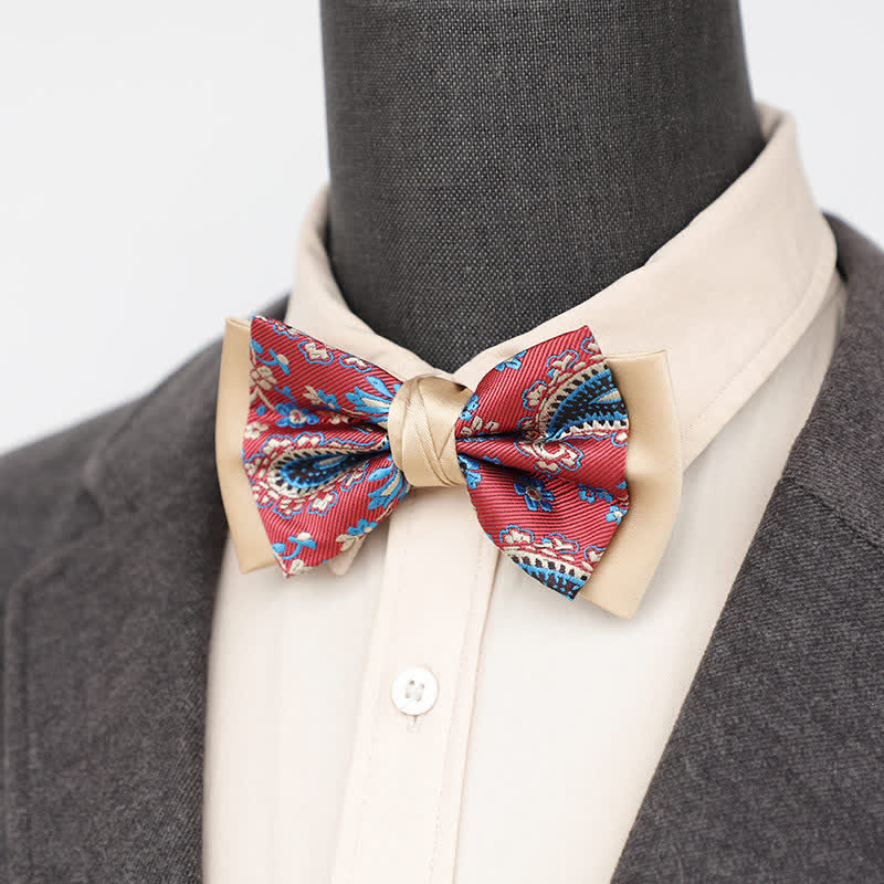 Men's Vintage Paisley Double Layered Bow Tie