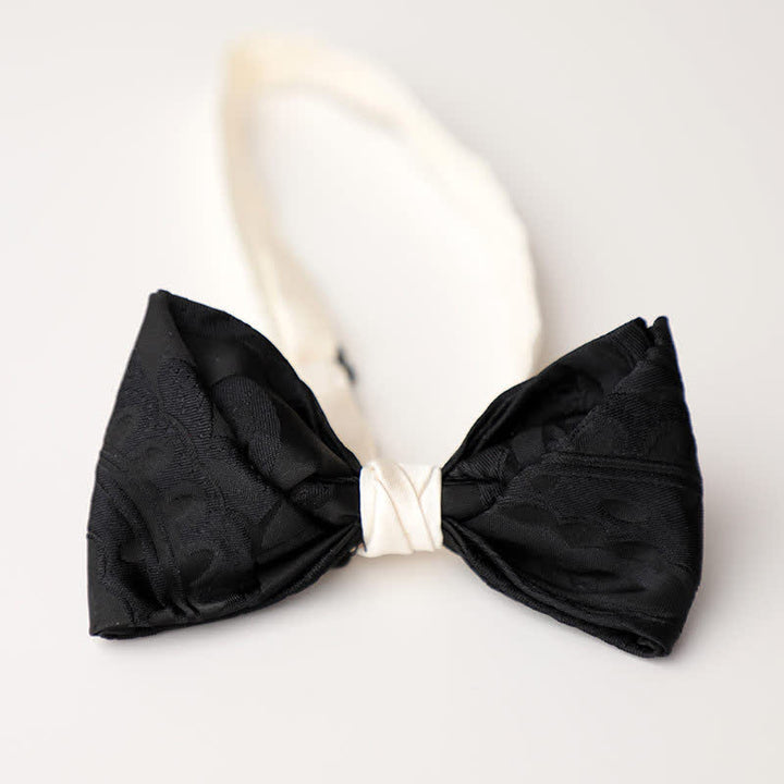 Men's Elegant Black Match White Bow Tie