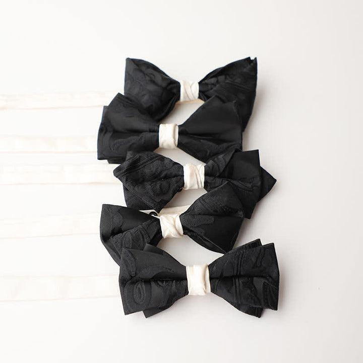 Men's Elegant Black Match White Bow Tie