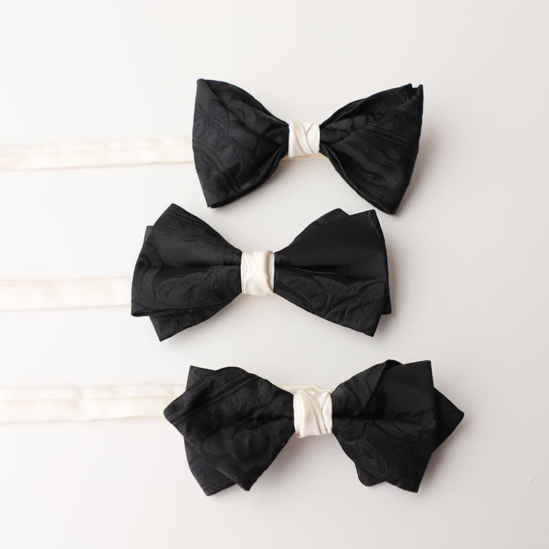 Men's Elegant Black Match White Bow Tie