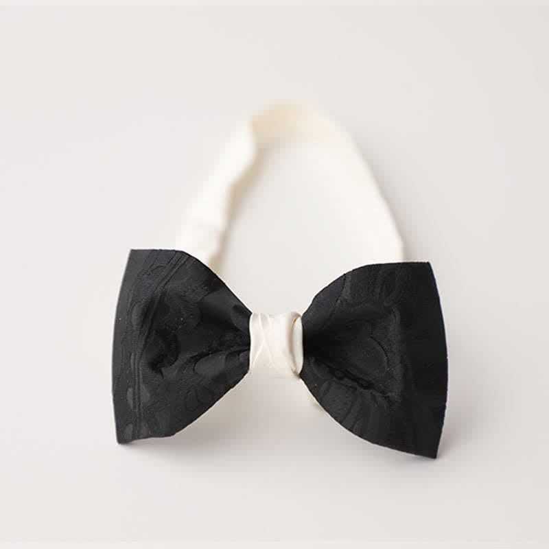 Men's Elegant Black Match White Bow Tie