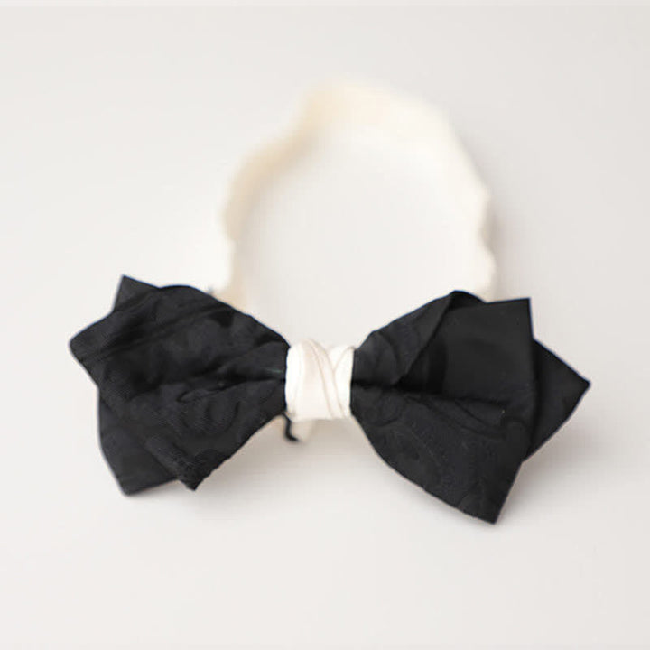 Men's Elegant Black Match White Bow Tie