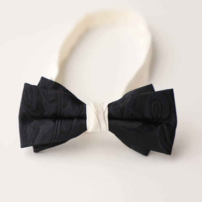 Men's Elegant Black Match White Bow Tie