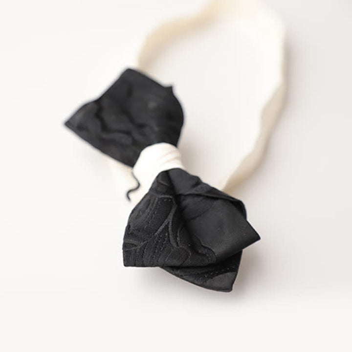 Men's Elegant Black Match White Bow Tie