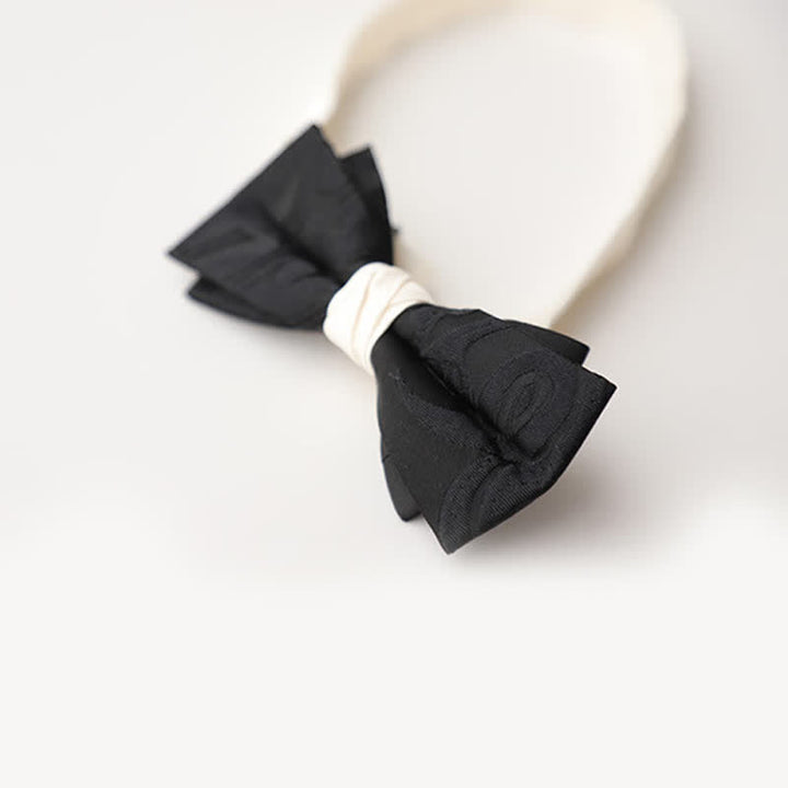 Men's Elegant Black Match White Bow Tie