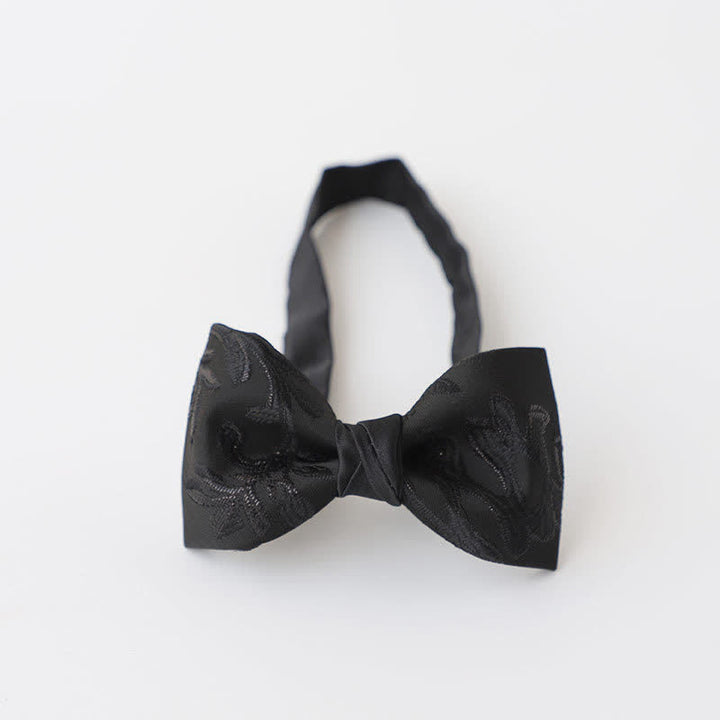 Men's Gentleman Black Delicate Pattern Bow Tie