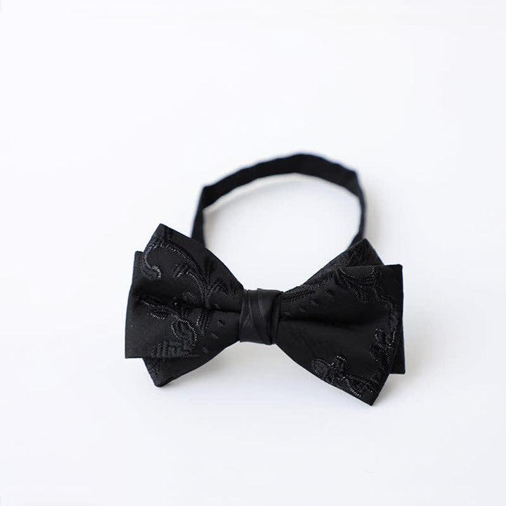 Men's Gentleman Black Delicate Pattern Bow Tie