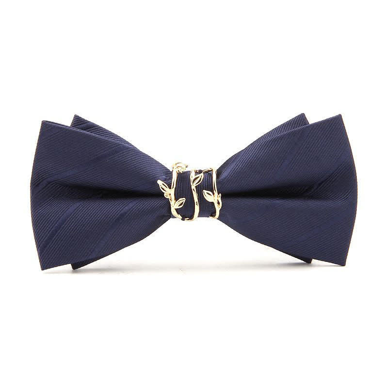 Men's Luxury Golden Vine Leaf Twill Bow Tie