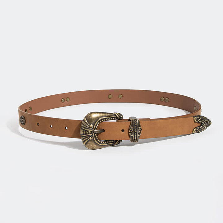 Women's Palace Style Concho Rivet Leather Belt