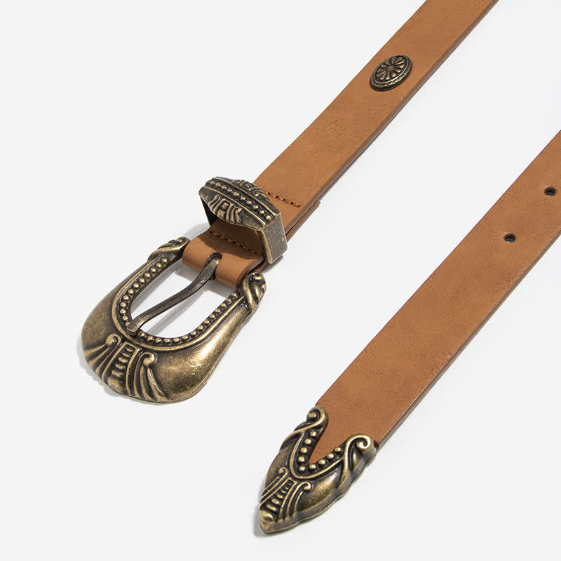 Women's Palace Style Concho Rivet Leather Belt