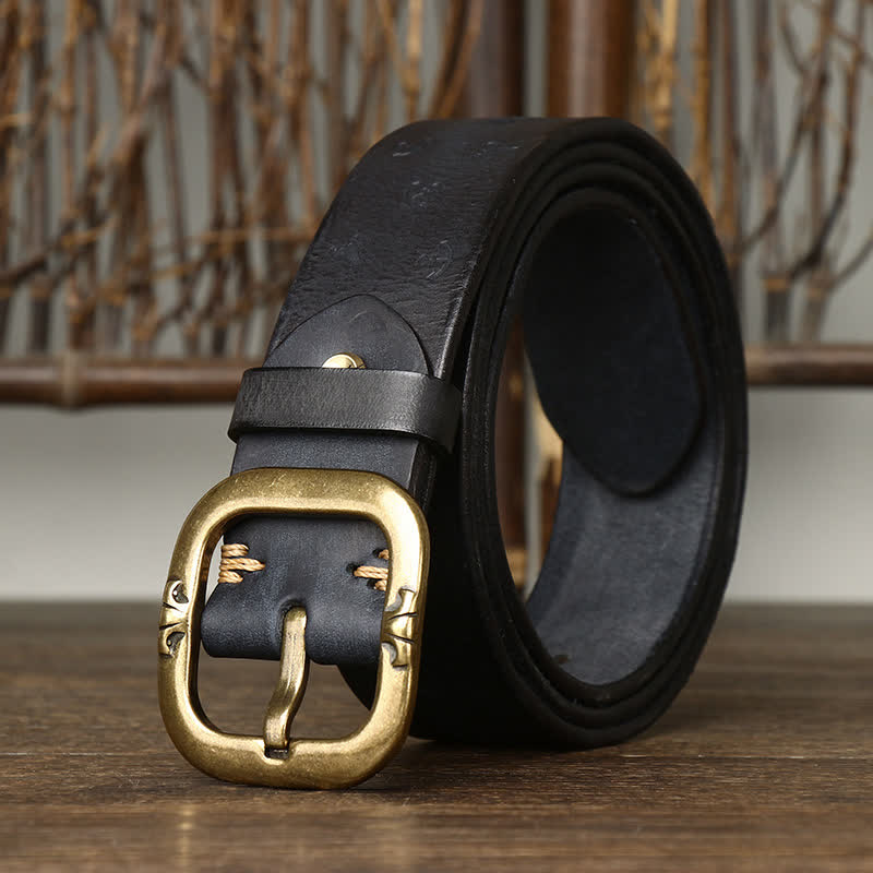 Men's Timeless Anchor Embossing Genuine Leather Belt