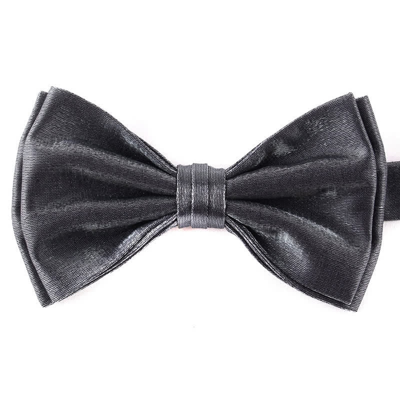 Men's Casual Candy Solid Color Double Layer Bow Tie