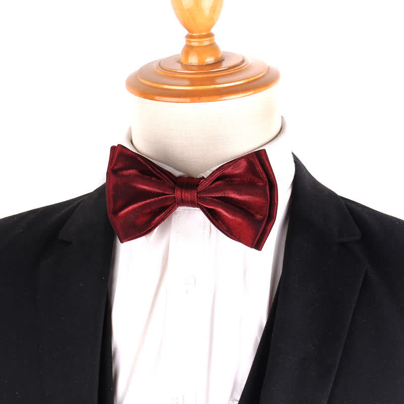 Men's Casual Candy Solid Color Double Layer Bow Tie