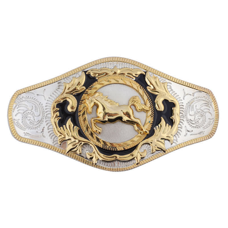 Men's DIY Western Golden Animal Buckle Leather Belt