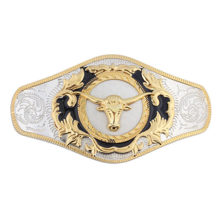 Men's DIY Western Golden Animal Buckle Leather Belt