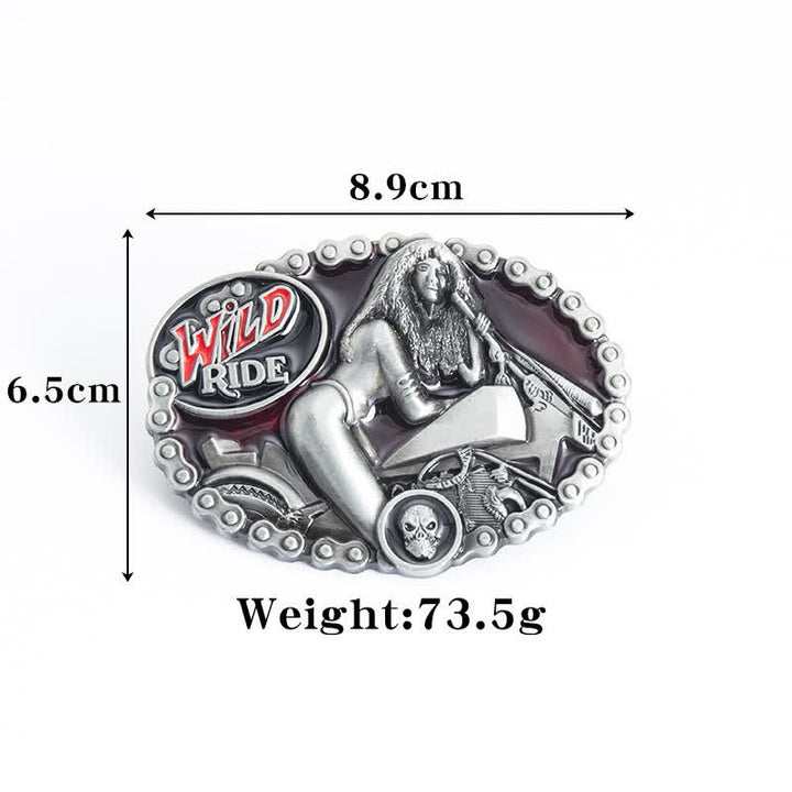 Men's DIY Wild Ride Motorcycle Lady Buckle Leather Belt