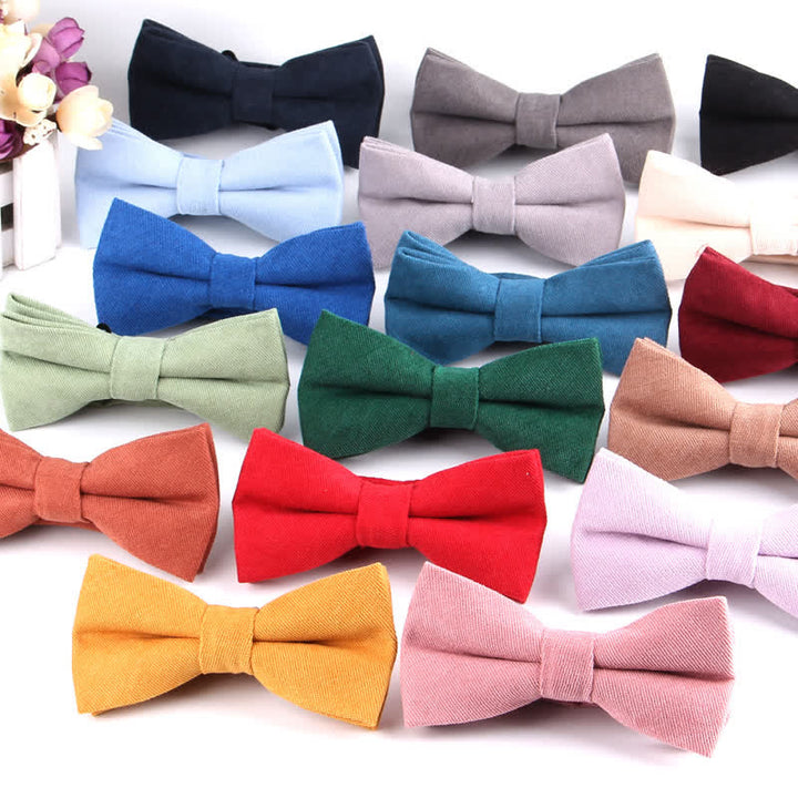 Men's Suede Solid Candy Color Formal Bow Tie