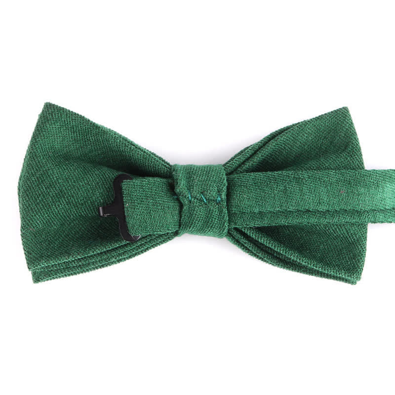 Men's Suede Solid Candy Color Formal Bow Tie