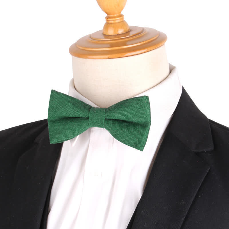 Men's Suede Solid Candy Color Formal Bow Tie