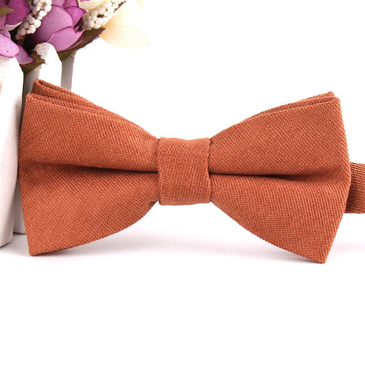 Men's Suede Solid Candy Color Formal Bow Tie