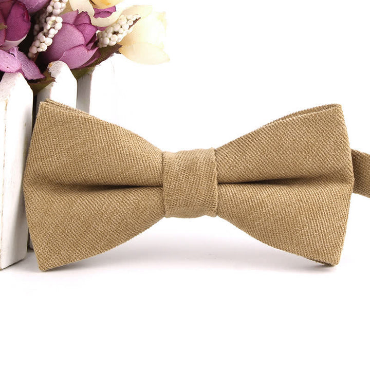 Men's Suede Solid Candy Color Formal Bow Tie