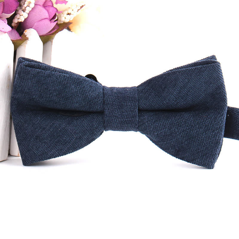 Men's Suede Solid Candy Color Formal Bow Tie