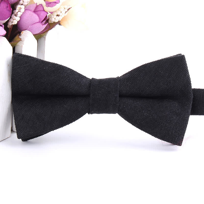 Men's Suede Solid Candy Color Formal Bow Tie