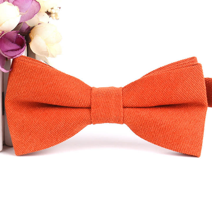 Men's Suede Solid Candy Color Formal Bow Tie