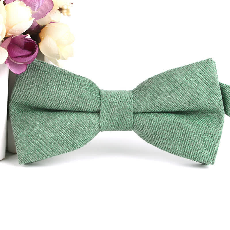 Men's Suede Solid Candy Color Formal Bow Tie