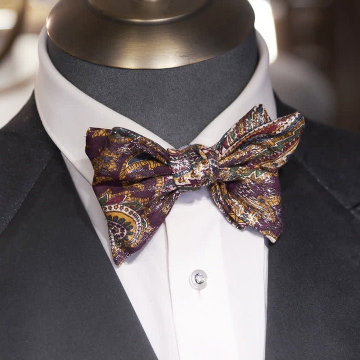 Men's Ethnic Bohemia Print Double Layers Bow Tie