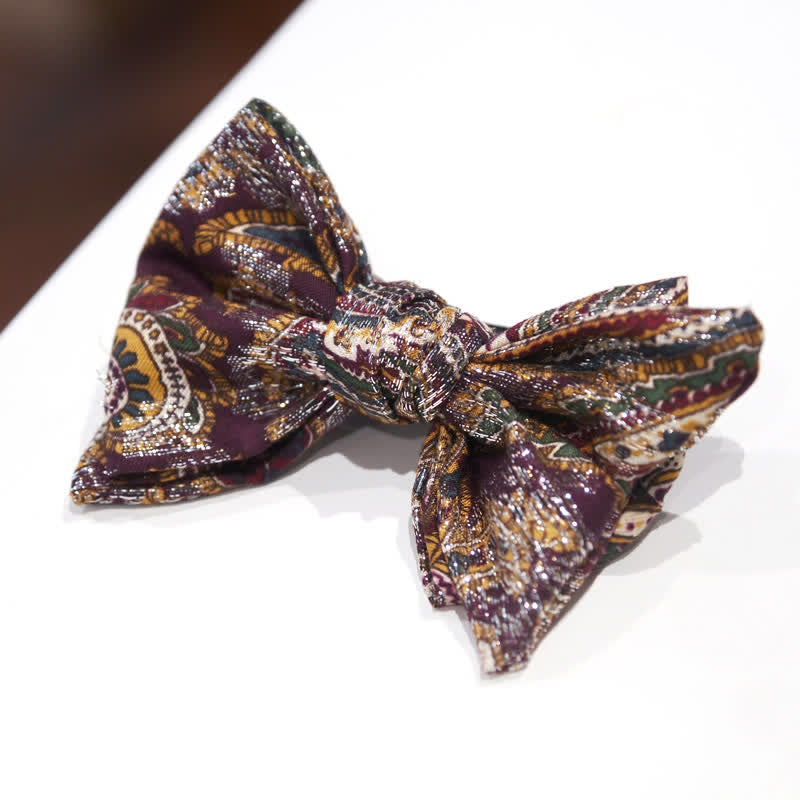 Men's Ethnic Bohemia Print Double Layers Bow Tie