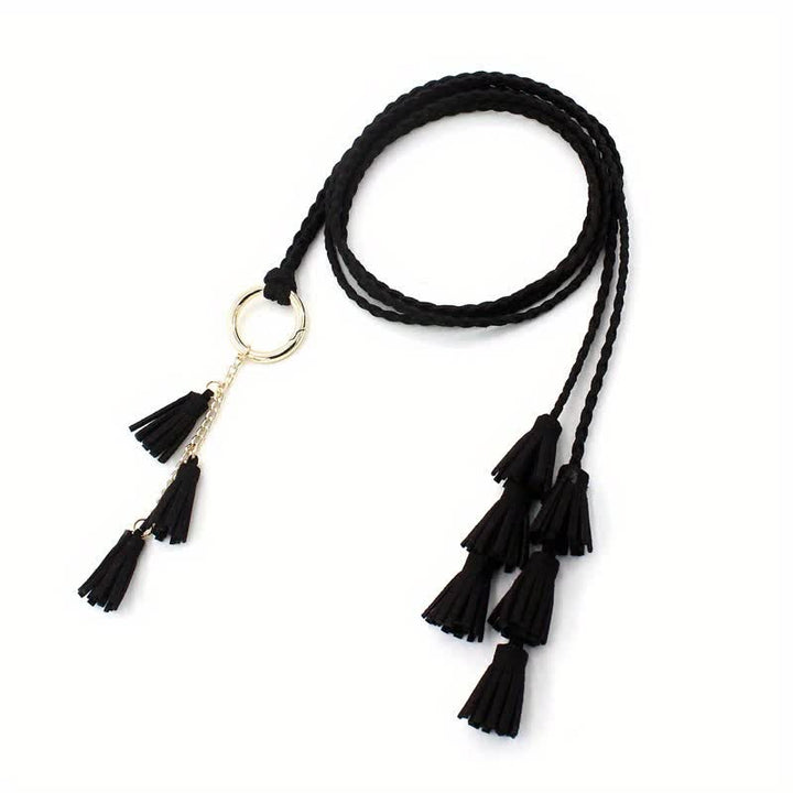 Women's Bohemian Tassels Braided Waist Rope Belt