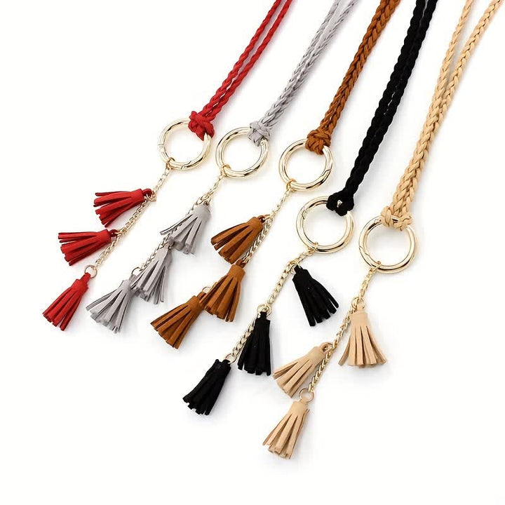 Women's Bohemian Tassels Braided Waist Rope Belt