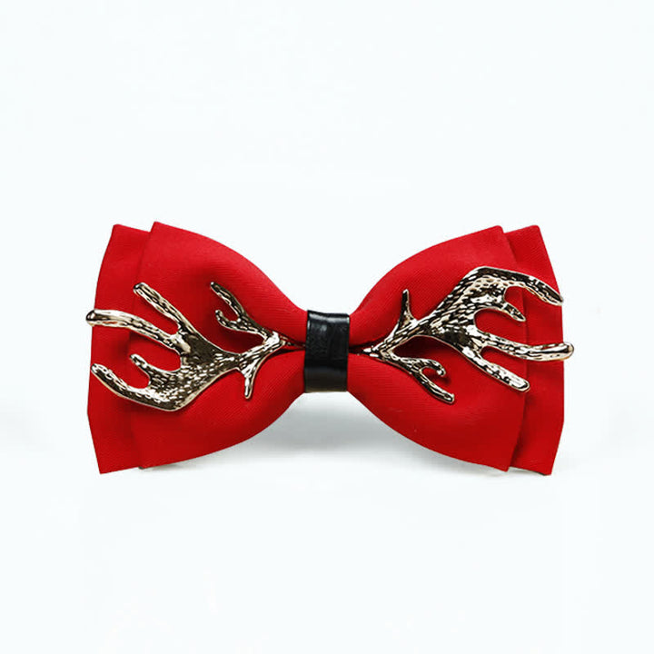 Men's Metal Deer Antler Decoration Bow Tie