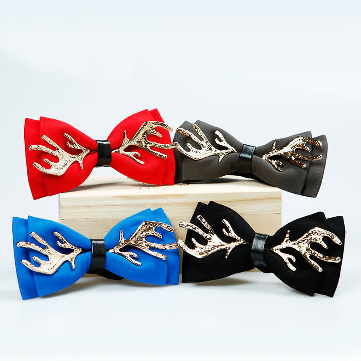 Men's Metal Deer Antler Decoration Bow Tie